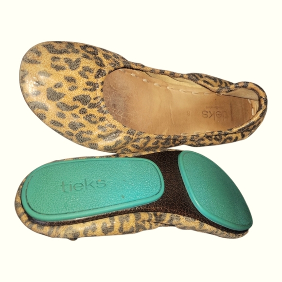 Tieks By Gavrieli Women's Leather Stylish Comfy Leopard  Slip On Ballet Flats 8 - Picture 2 of 12